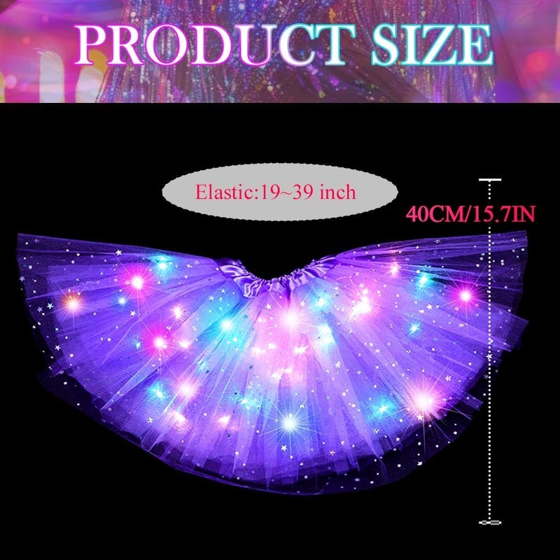 Nicute Light Up Tutu Led Layered Tulle Tutus Skirt for Women - Image 5